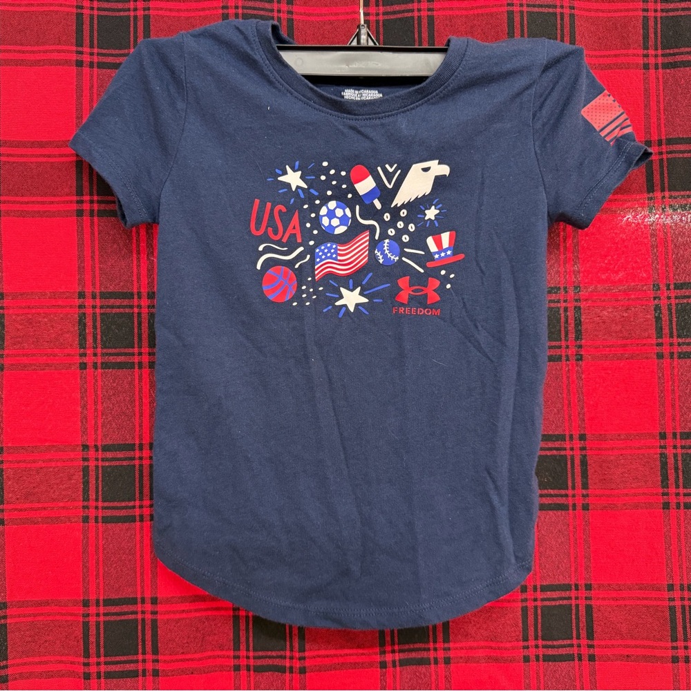 Under Armour Kids USA Freedom Tee Size 5.